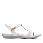 Clarks Tealite Grace Leather Sandals In White Standard Fit Size 3