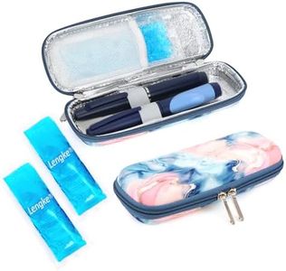 YOUSHARES Pochette Isotherme Insuline -Trousse Isotherme Medicament pour Stylo d'insuline, Seringues, Aiguilles et d'autres Accessoires Medicaux pour Diabétique avec 2 Poches de Gel (Rose Sable)