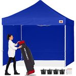 ABCCANOPY Pop Up Gazebo Canopy Commercial Tents Market stall with 4 Removable Sidewalls and Roller Bag Bonus 4 Weight Bags. (3x3M, RoyalBlue)