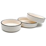 SG Shadowgreen ShadowGreen - Ceramic Salad Tray/Bowl - Deep Dish Bowl - Salad Plate - Serving Snacks Tray - Set of 3 (5.5 inch, 6.5inch, 7.5inch) - 3 Snacks/Salad Bowls - Matte Marble Design