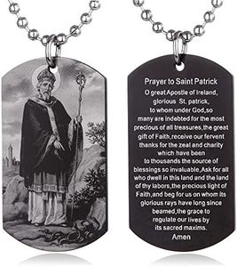 FAYERXL Personalized Religious Gift St Patrick Irish Blessing Prayer Necklace,Stainless Steel Dog Tag Catholic Holy Bible for Men/Women (Prayer to St.Patrick)