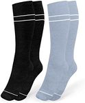 Kindred Bravely Maternity Compression Socks 2-Pack | 20-30 mmHg Compression Socks for Pregnancy (Stone Blue & Black)