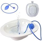 PRIDKEN Sitz Bath,Sitz Bath for Hemorrhoids, Sitz Bath for Toilet Seat, Sitz Bath for Postpartum Care,Easy to Store,Flusher Hose,Wide Seat,Deeper Bowl,Collapsible Sits Bath Kit for Women