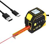 STONEBROOK Digital Laser Tape Measure, 16FT Measuring Tape with 328ft Laser Distance Meter, 4-in-1 Rechargeable Tape Measure with Cross-Line Laser, Angle Measurement & 50 Measurement Storage