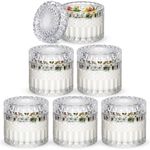 NiHome 8OZ Glass Candle Jar with Lid 6PCS, Multi-Purpose Storage Unique Embossed Design for Home Decor, Storage & Special Occasions, Premium Quality Heat-Resistant & Aroma Preserving for Candle Making