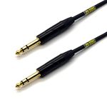 Sonic Plumber Black and Gold 6.35mm (1/4 Inch) TRS Jack (Balanced Mono/Unbalanced Stereo) Interconnect Cable with Cable Tie (20m / 65.6ft)