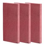 Timber Acoustics® | Sound Absorption Panels | Sound proofing for Room | Rockwool® | German Pine | Room Acoustics & Soundproofing | Noise Absorber for Home | 2' x 4' x 3" [SET OF 3] NRC > 0.90 (Red)