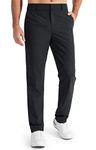 Libin Mens Golf Pants Slim Fit Stretch Work Dress Pants 30" Quick Dry Lightweight Casual Business Comfort Water Resistant, Black, 30W x 30L