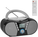 Gueray CD Player Portable CD Boombox with Bluetooth Boombox FM Radio USB Port Portable CD Player Stereo Sound Speaker MP3 Playback AUX Input Headphone Jack LCD Display