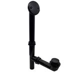 Westbrass 593144-62 Black 1-1/2" Tubular Tip Toe Bath Waste Drain Kit, Matte Black,Pack of 1