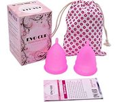 Menstrual Cup - 2 Period Menstruation Cups - Soft Flexible Medical Grade Silicone for Comfort and Fit - Size Small or Large - Sanitary Pad and Tampon Alternative