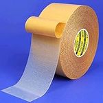 MILEQEE 1Roll Double Sided Tape, 2inx66FT(20m),2 Sided Tape Heavy Duty, Fiberglass Duct Tape, Strong Tough Adhesive for Carpet Area Rug Wall Woodworking, Clear Sticky Glue No Residue Easy Tear