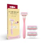 Carmesi Body Razor SkinSoft - 1 Razor & 2 Cartridges | Aloe Vera & Vitamin C Moisture Strip For Smooth & Painless Hair Removal | Soft & Silky Skin | Safe, Hygienic, & Economical