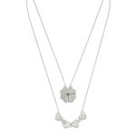 Silver Chest 925 Silver Pendant for Women and Girls with Silver Chain | Two In One Magnetic Silver Necklace – Silver Heart Design with Mother of Pearl Centre