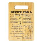 TUAROYO Wedding Gift for Couple,Bridal Shower Gifts Ideals for Bride and Groom Engagement Gifts for Couple, Happy Marriage Kitchen Cutting Board Newlywed Mr and Mrs Gifts Bride for Wedding