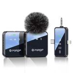 PQRQP 3-in-1 Mini Microphone for iPhone/Android/Camera, Hi-Fi Audio, 48kHz/24-bit,Wireless Microphone, 328ft Range, 18H Battery, Lapel Mic with Noise Reduction for TikTok, YouTube