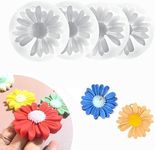 4 Pcs Daisy Flower Silicone Molds for Candles, 3D Flower Fondant Chocolate Cake Cupcake Topper Decoration Mold, Unique Resin Candle Molds DIY Soap Mold