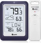 Indoor Outdoor Thermometer Hygrometer Wireless Weather Station, Temperature Humidity Monitor Battery Powered Inside Outside Thermometers with 330ft Range Remote Sensor and Backlight Display（PUR01）