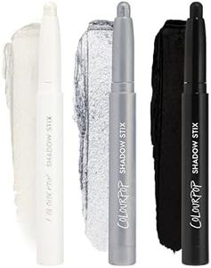 ColourPop The Classics Shadow Stix Makeup Kit - Matte + Shimmer Eyeshadow Make Up Set - Black, Silver & White Cream Eyeshadow Sticks with High-Pigment & Metallic Finishes (3 Count)