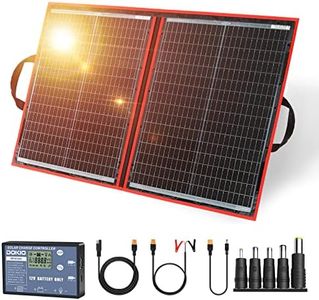 DOKIO 110W 18V High-Efficiency Monocrystalline Foldable Solar Panel Kit with Integrated Charge Controller High Conversion Efficiency for Solar Generator Camping Balcony RVs Off-Grid