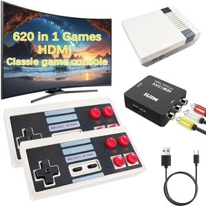 Classic Mini Retro Game Console Built in 619 Video Games,Av and HDMI Output Plug and Play Game System with Dual Wireless Controllers