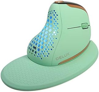 DeLUX Mouse Verticale Senza Fili, Mouse Ergonomico con Schermo OLED e Rotellina, Connessione Multi-Dispositivo BT e USB, 7200DPI, Mouse Silenzioso Ricaricabile Programmabile (M618XSD-Verde)