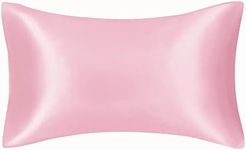 Silk Pillowcase for Hair and Skin 100% Mulberry Silk Bed Pillowcase with Hidden Zipper (Standard, Pink)