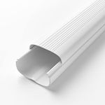 Plusluck 5" Straight Duct Parts Accessory for Decorative PVC line Set Cover for Ductless Mini Split, Central AC and Heat Pumps