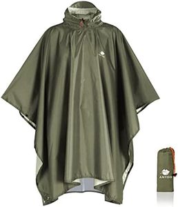 Anyoo Waterproof Rain Poncho Lightweight Reusable Hiking Hooded Coat Jacket for Outdoor Activities