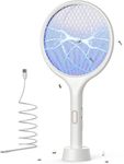 YISSVIC Electric Fly Swatter 4000V Bug Fly Zapper Racket Mosquito Killer 1500 mAh 3 Layers Mesh with USB C Cable Stand Base for Indoor Outdoor