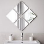 EVIDECO French Home Goods Big Decorative Wall Self Adhesive Shaped Mirrors - Set of 4