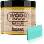 Wood Burning Gel and Mini Squeegee - 4 OZ Wood Burning Paste for Crafting, Drawing and DIY Arts and Crafts - Made in USA - Mini Squeegee Included - Creates Beautiful Art in Minutes