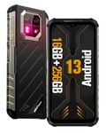 Rugged Phones, Ulefone Armor 22 Rugged Smartphone, 16+256GB, 64MP+64MP Dual Cameras, Android 13, 6600mAh, 33W Fast Charging, 3-Card Sot, Face/Fingerprint Unlock, NFC Unlocked Cell Phone (Black)