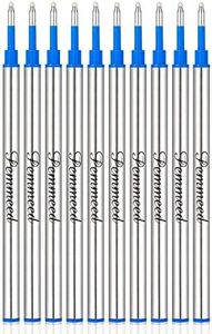 Pemmeed Rollerball Pen Refills Work for G5/G8 Pens, Parker Waterman Compatible Pen Refills,Gel Ink Metal Standard Size Fine Point 0.7mm Blue Ink (Pack of 10)