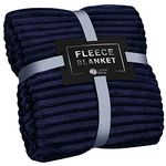 GO Fleece Blanket Navy Blue Throw Blanket –Twin 270GSM Warm Comfy, Super Soft & Plush Throws for Bed, Couch, Sofa – Fluffy Lightweight Cozy Fuzzy Blankets for Women, Men, Kids (60x80in)