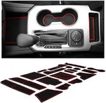 CupHolderHero fits Chevy Blazer Accessories 2019-2023 Premium Custom Interior Non-Slip Anti Dust Cup Holder Inserts, Center Console Liner Mats, Door Pocket Liners 19pc Set (Red Trim)