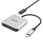 WAVLINK USB C to Dual HDMI Adapter 4K@60Hz, Type C to HDMI Converter Compact Premium Alumium Alloy USB-C Splitter for MacBook Pro/Air, Lenovo Yoga 920/Thinkpad T480,Dell XPS 13/15 etc -Space Grey