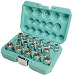 Socket Set 12-Sided 1/2 inch 16pcs 8-24mm by WIESEMANN 1893 I Sockets Made of Q-30 Steel I Multi-Tooth Socket Set I with Practical Tool Box I 81499