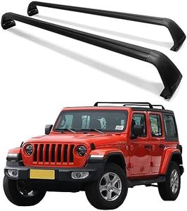 Grandroad Auto Roof Rack Cross Bars Fit for 2007-2024 Jeep Wrangler JK JL Gladiator JT(4 Doors Hard Top), Aluminum Jeep Roof Rack for Kayak Cargo Carriers Luggage, Easy to Install and Less Noise