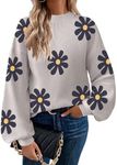 Zeagoo Sweaters for Women 2024 Fashion Trendy Long Sleeve Turtleneck Pullover Lantern Knit Sweater Tops