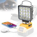 Cordless LED Work Light for Dewalt 20v Battery, 48W 4800Lumens Underhood Work Light with USB & Type-C Charging Port for Dewalt 20v Tools, Workshop, Garage, Jobsite，Car Repairing