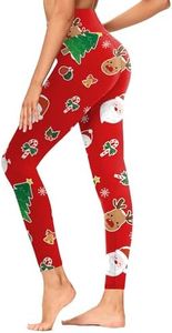 GAYHAY High Waisted Leggings for Women - No See-Through Tummy Control Printed Pants for Running Cycling Yoga