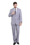 P&L Men's Suits Classic Fit 2 Piece - 2 Button Jacket Formal Dress Blazer & Pleated Pants Set, Silver Grey, 38 Short