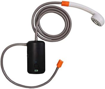 Portable camping shower set, 4400mAh battery,self suction shower pump,suitable for family camping, hiking,backpacking,beach,pets,pumping the water from the bucket into a stable and gentle shower flow