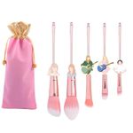 GONOSEED 5PCS TS Theme Makeup Brushes Set Cosmetic Kawaii Gifts for Women Eye Shadow Eyeliner Blending Pencil Lip Foundation Brushes with Excellent Gift Bag