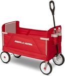 Radio Flyer 3-in-1 EZ Folding Wagon Ride On For Kids, Garden, & Cargo, Red Collapsible Wagon