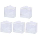 GYWHOOFT 5 Pack Clear Zippered Storage Bags with Handles, PVC Storage Cube with Zipper, Foldable Closet Organizer Moving Bag Bin for Moving Waterproof Reusable Storage Totes（32 * 32 * 32 cm）