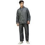 Citizen Reversible Raincoat for Men with Adjustable Hood, Waterproof Pant and Carry Pouch | Durable & Lightweight 190T Polyester Fabric & Virgin PVC Rainsuit, Grey, XL