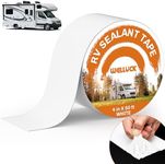 WELLUCK RV Roof Tape Sealant Roofing Tape, 4 Inch X 50 Foot Natural White RV Tape for Roof Repair Camper Trailer Boat Sealing Leak Repair, UV & Waterproof