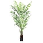 CROSOFMI Artificial Areca Palm Tree 6.5Feet Fake Tropical Palm Tree, Perfect Faux Dypsis Lutescens Plants in Pot for Indoor Outdoor House Home Office Garden Modern Decoration Housewarming Gift